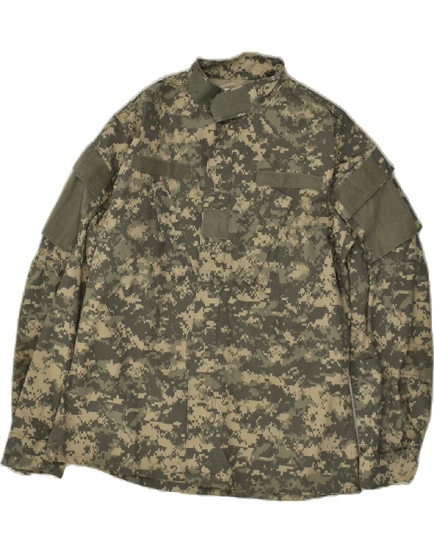 Men's Coats for HikingVINTAGE Mens Military Jacket UK 38 Medium Khaki Camouflage Nylon