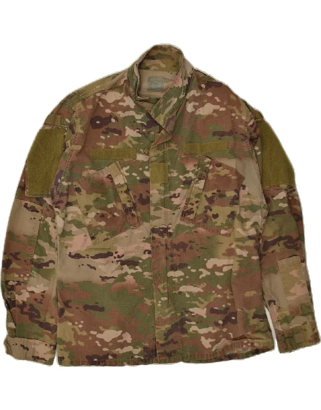 Men's Coats with Snap ButtonsVINTAGE Mens Military Jacket UK 40 Large Khaki Camouflage