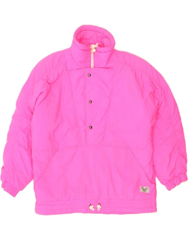 Men's Coats with PocketsVINTAGE Mens Oversized Anorak Jacket UK 36 Small Pink Polyamide