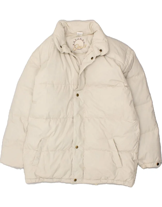 Men's Coats with Modern CutsVINTAGE Mens Padded Jacket UK 40 Large Beige Polyester