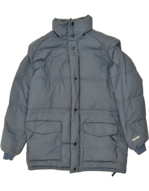 Men's Coats for BikingVINTAGE Mens Padded Jacket UK 40 Large Grey Cotton