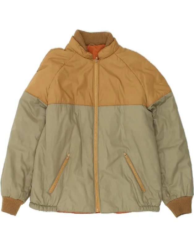 Men's Coats for Cold WeatherVINTAGE Mens Padded Jacket UK 40 Large Multicoloured Colourblock Polyester