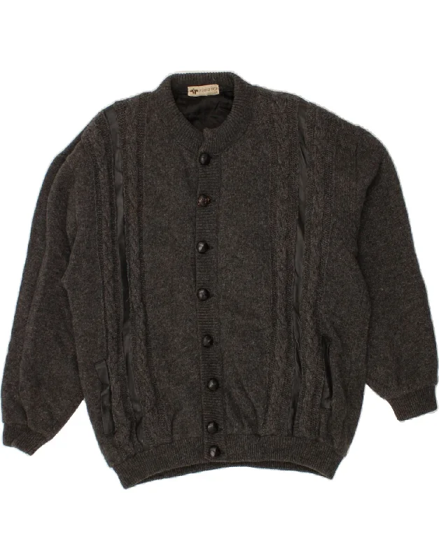 Men's Coats for AutumnVINTAGE Mens Perugia Knit Bomber Jacket UK 42 XL Grey Wool