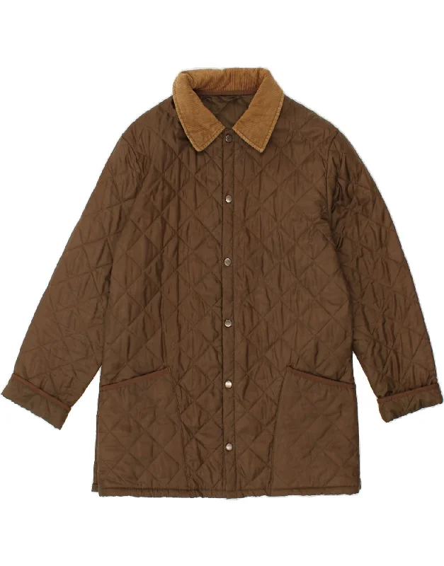 Essential Men's Puffer JacketsVINTAGE Mens Quilted Jacket UK 36 Small Brown Polyester