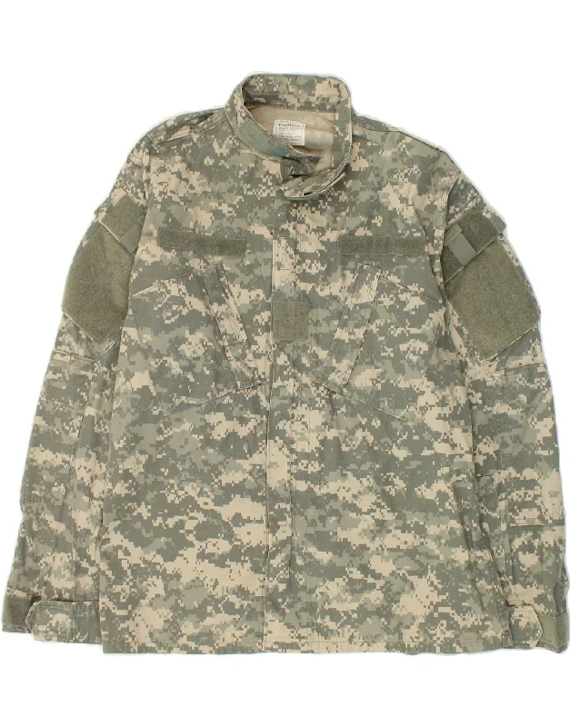 Comfortable Men's ParkasVINTAGE Mens Regular Fit Military Jacket UK 38 Medium Khaki Camouflage