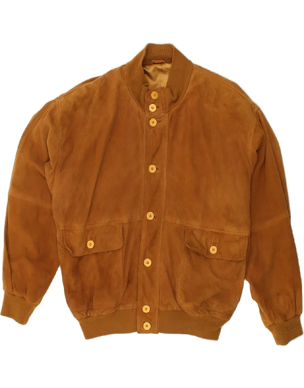 Men's Coats for City WearVINTAGE Mens Suede Bomber Jacket UK 42 XL Brown Leather