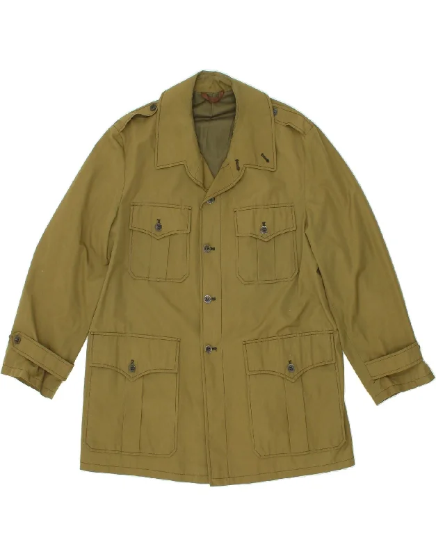 Men's Coats with Inner PocketsVINTAGE Mens Utility Jacket UK 38 Medium Khaki