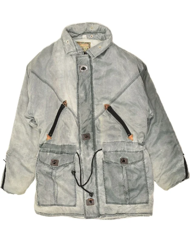 Men's Coats with Relaxed FitsVINTAGE Mens Windbreaker Jacket UK 40 Large Grey