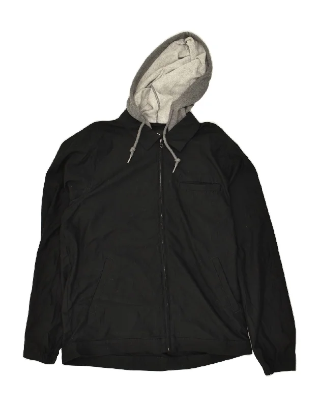 Warm Men's Down JacketsVOLCOM Mens Hooded Bomber Jacket UK 42 XL Black Cotton
