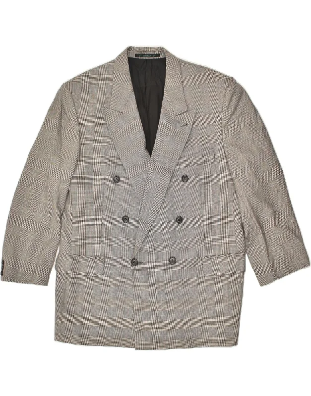 Men's Coats for Every BudgetWESTBURY Mens Double Breasted Blazer Jacket UK 42 XL Grey Check Wool