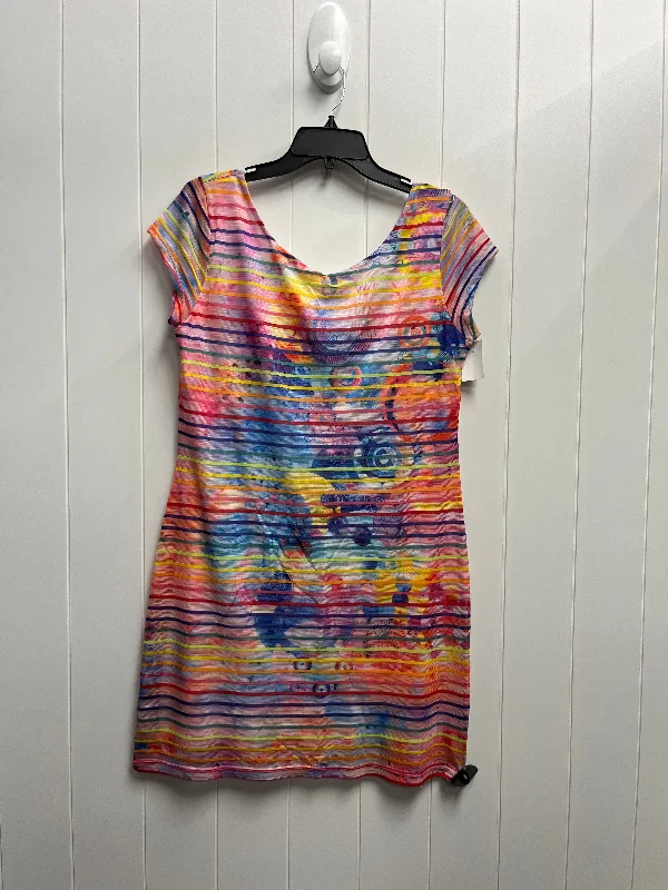 Ruffle DressDress Casual Short By Desigual In Orange & Pink, Size: Xl