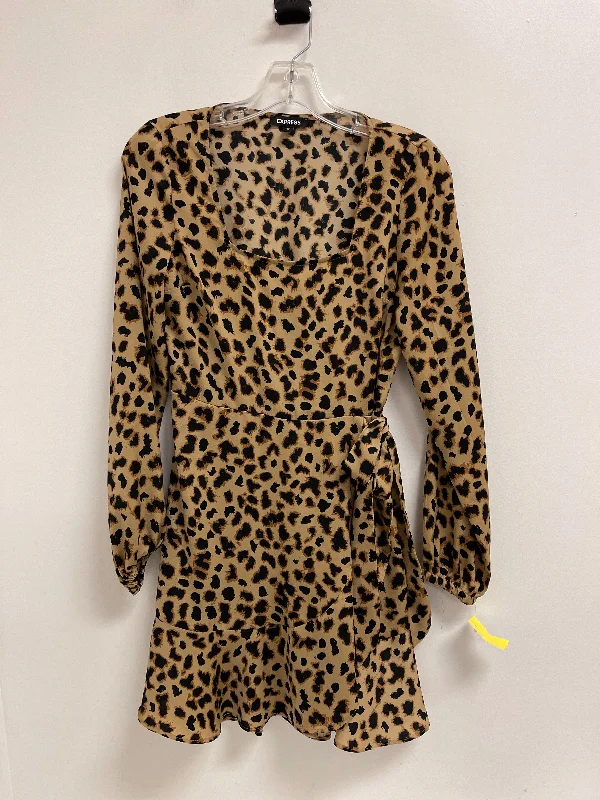 women's ruffle dressesDress Casual Short By Express In Animal Print, Size: Xs
