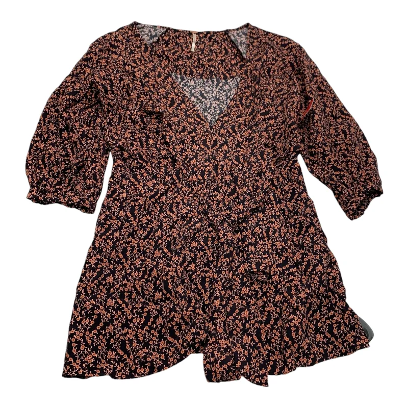 women's bell-sleeved dressesDress Casual Short By Free People In Black & Pink, Size: S