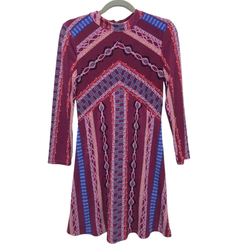 Petite DressDress Casual Short By Free People In Pink & Purple, Size: S