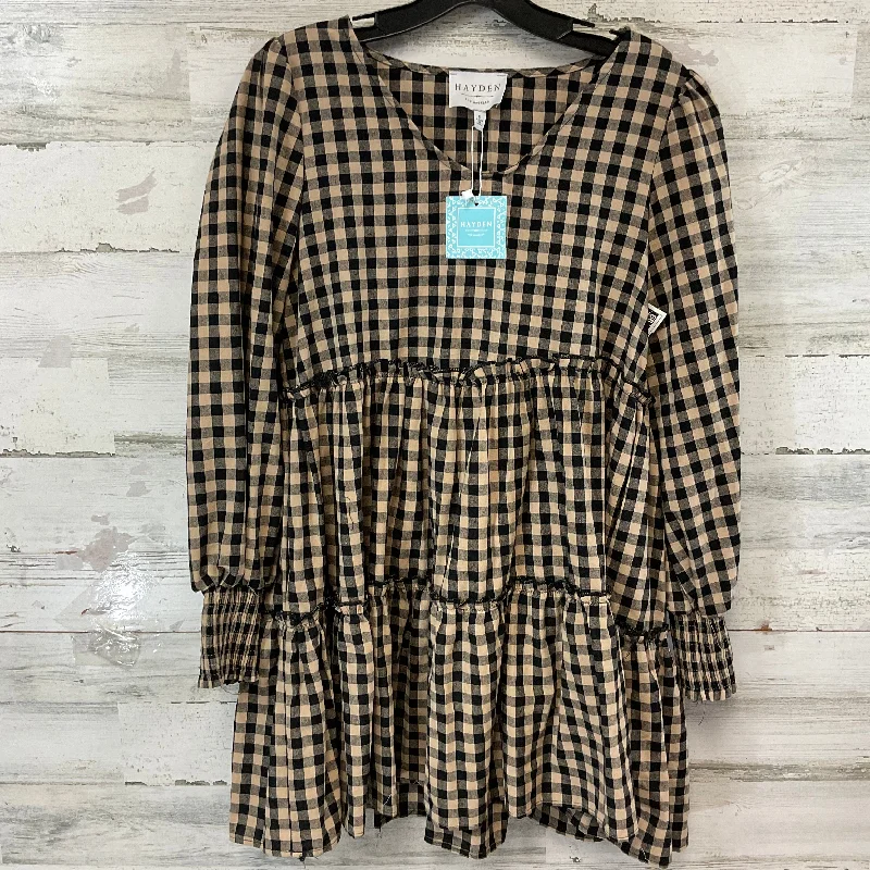 Button-Down DressDress Casual Short By Hayden La In Black & Tan, Size: S