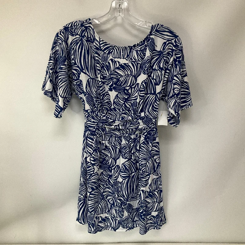 Tea-Length DressDress Casual Short By Lilly Pulitzer In Blue & White, Size: Xxs