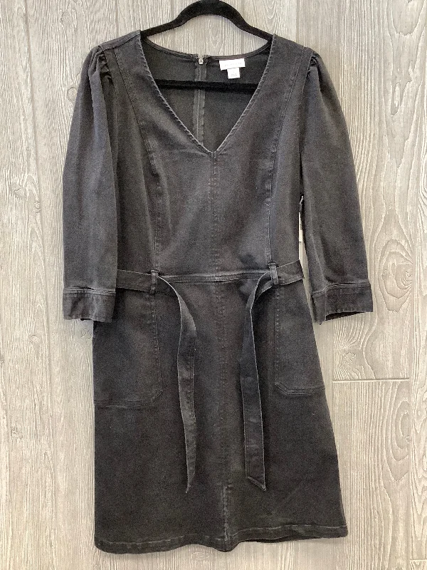 Velveteen DressDress Casual Short By Liz Claiborne In Black Denim, Size: L