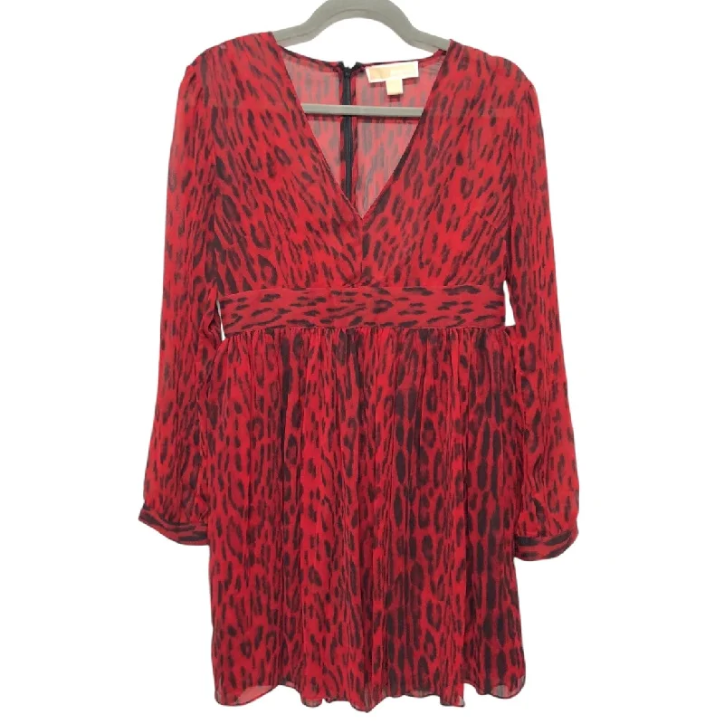 Ribbon DressDress Casual Short By Michael By Michael Kors In Black & Red, Size: 6