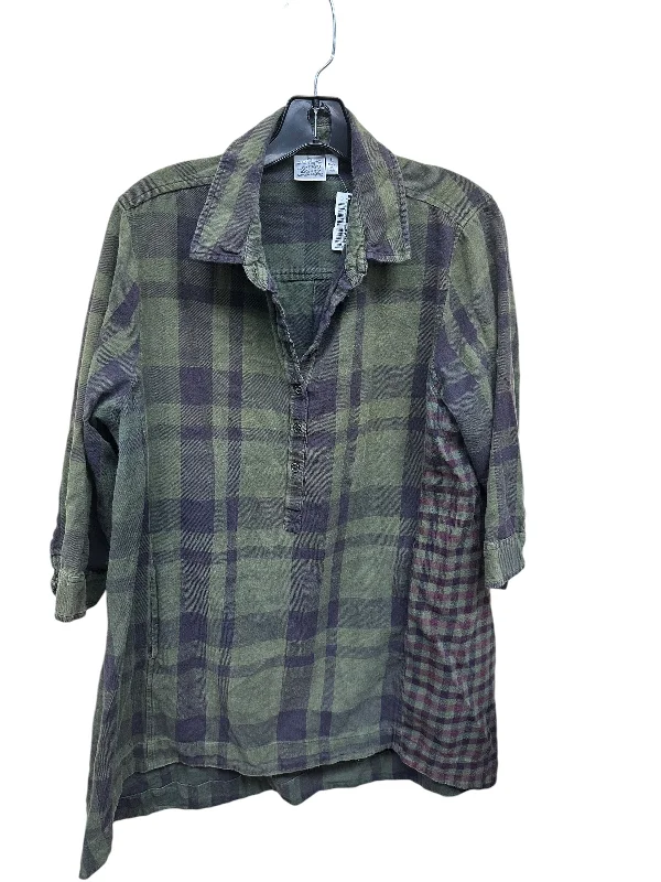 Leather DressDress Casual Short By Parsley & Sage In Green, Size: L