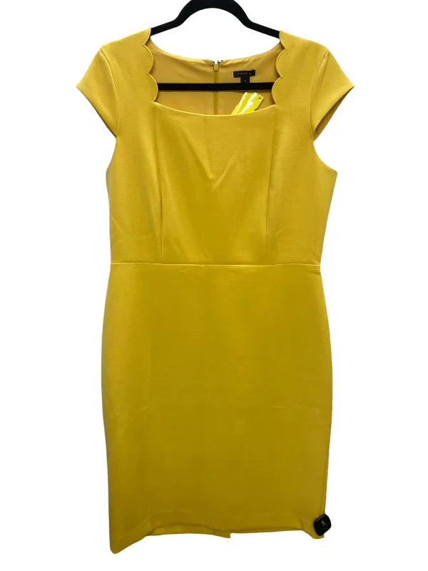 Plunging Neckline DressDress Work By Ann Taylor In Yellow, Size: M