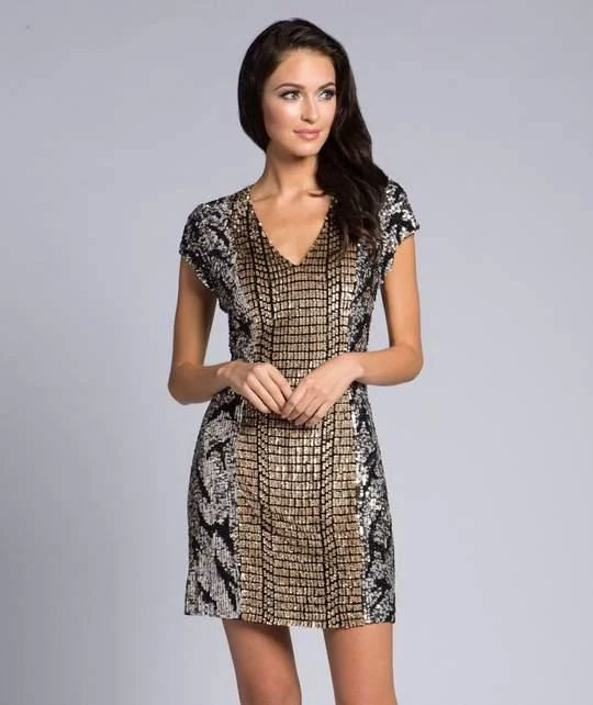 Peplum Hem DressLara Dresses Cap Sleeve Short Dress 29988