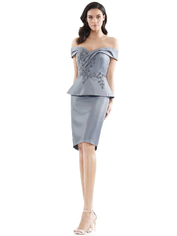 Fit-And-Flare DressMarsoni Off Shoulder Peplum Short  Dress 1059