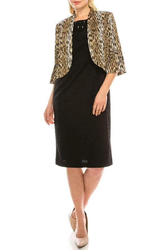 women's tall dressesMaya Brooke Short Animal Print 2 Piece Jacket Dress