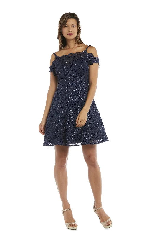 Laced-Up DressMorgan & Co 12395 Short Flare Dress