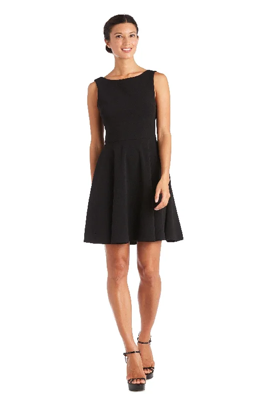 Organza DressMorgan & Co 12888 Skater Short Black Dress