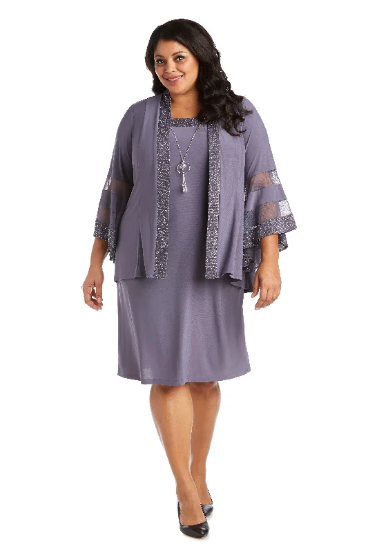 Backless DressR&M Richards 7005W Plus Size Two Piece Set Jacket Dress